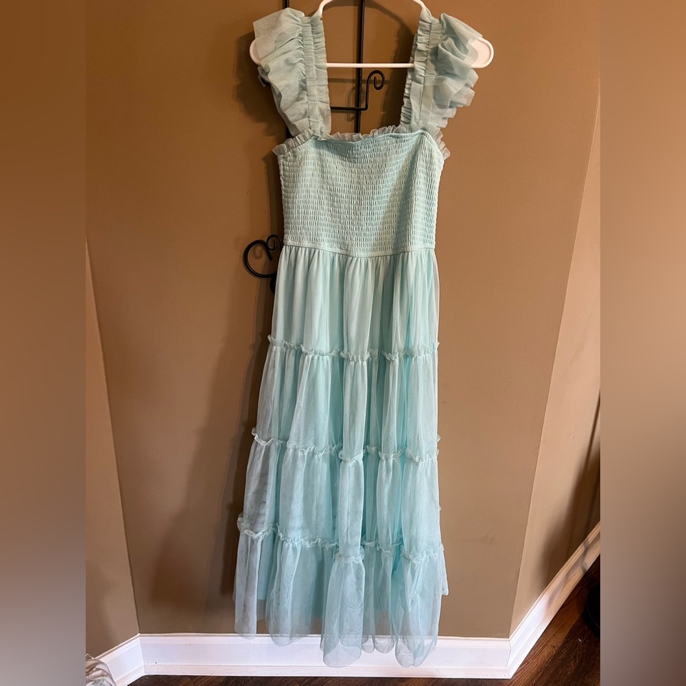 Flying Tomato Tulle Tiered Midi Dress